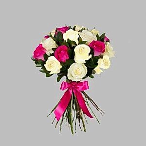 12 Beyaz 12 Pembe Gül Buket