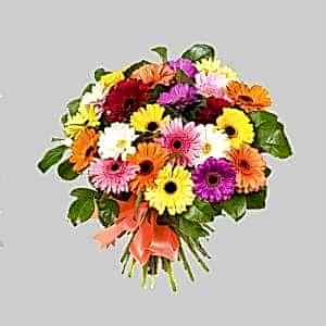21 Renkli Gerbera Buket