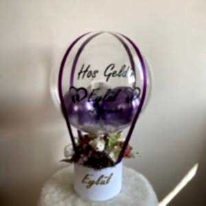 Çiçekli Hoş Geldin Bebek Balon Kutusu